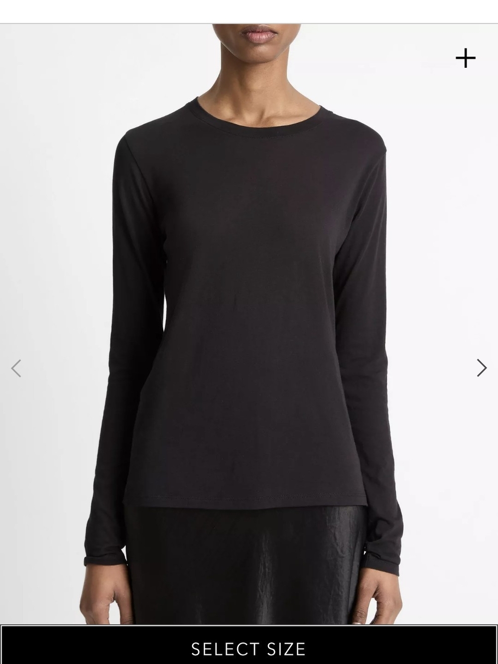 Vince Black Long-Sleeve Crewneck Top